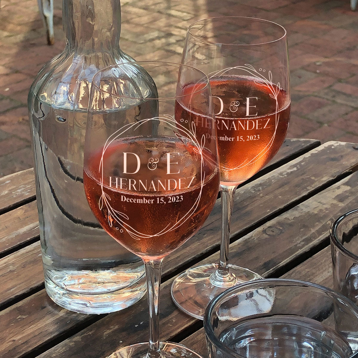 Personalized Wine Glass - "Initial anniversary"