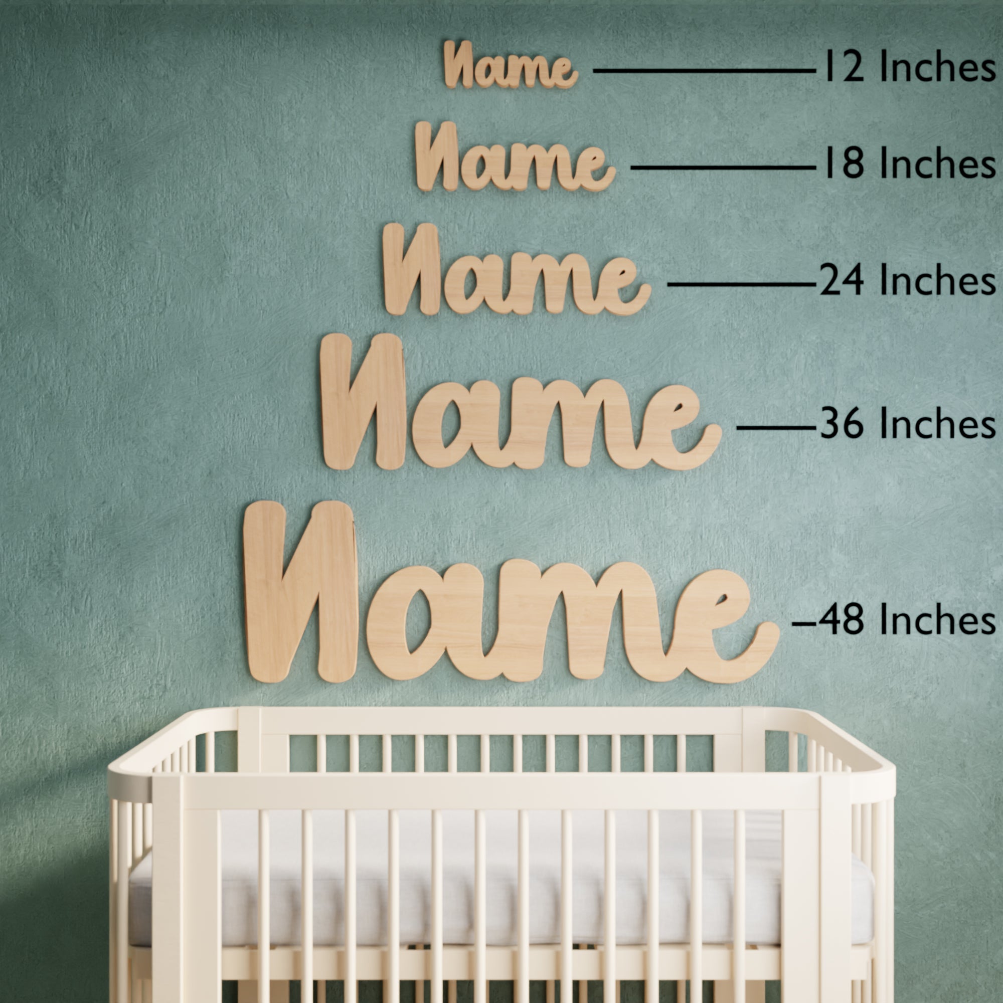Wooden Nursery Name Sign - Custom Wood Personalized Baby Name Sign