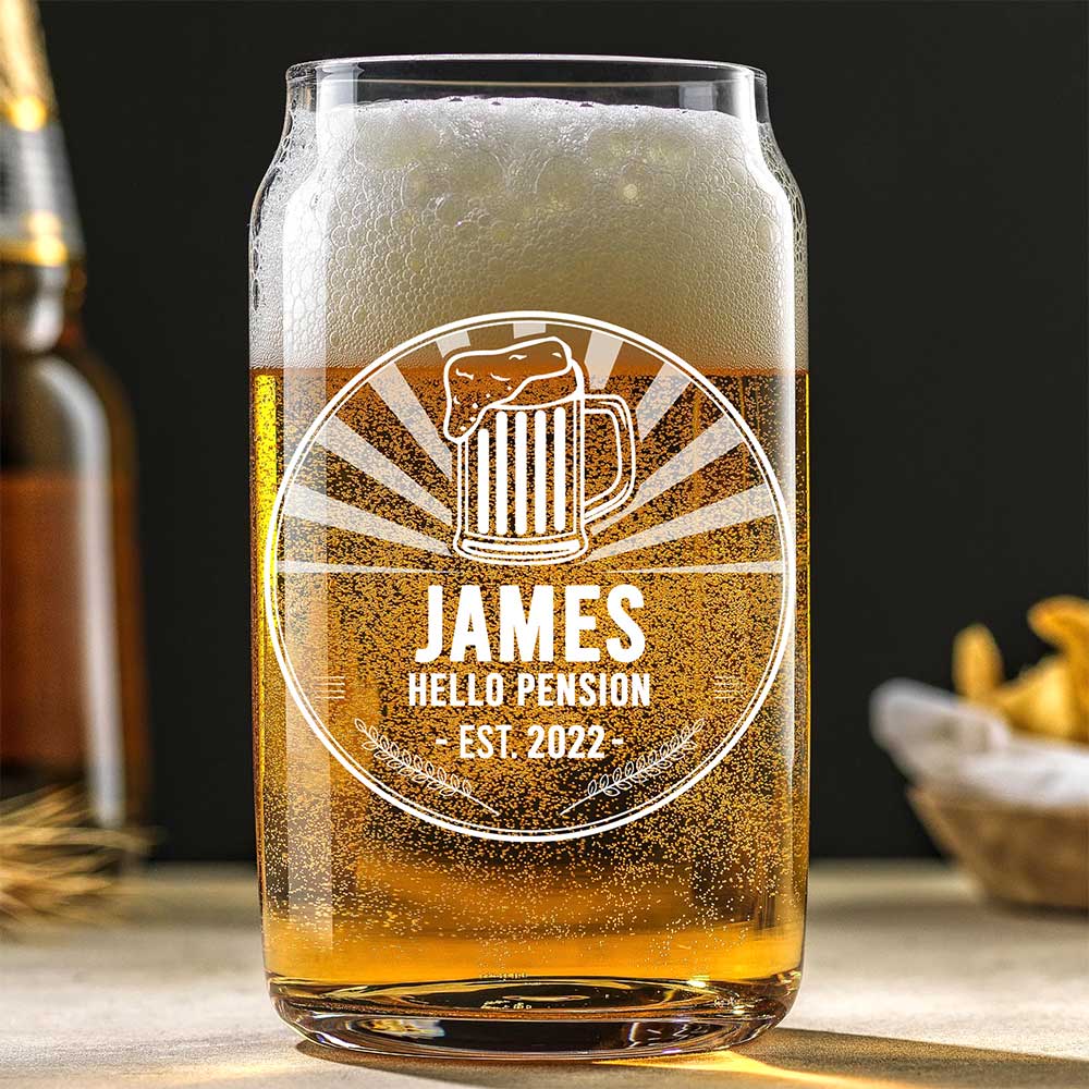 Personalized Beer Can Glass, Can Shaped Beer Glass, Beer Glass