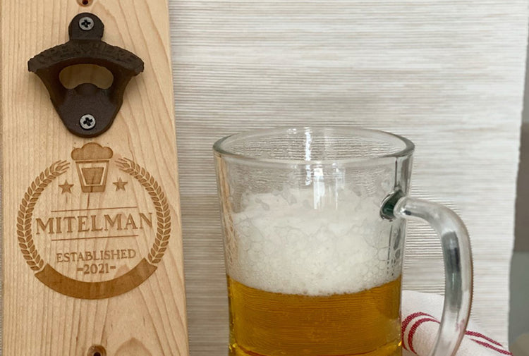 The Popper - Maple - Personalized Wall-Mounted Bottle Opener
