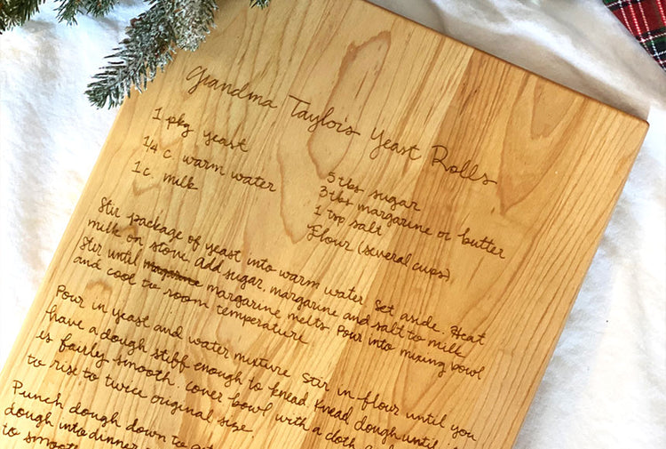 Engraved Recipe on Cutting Board
