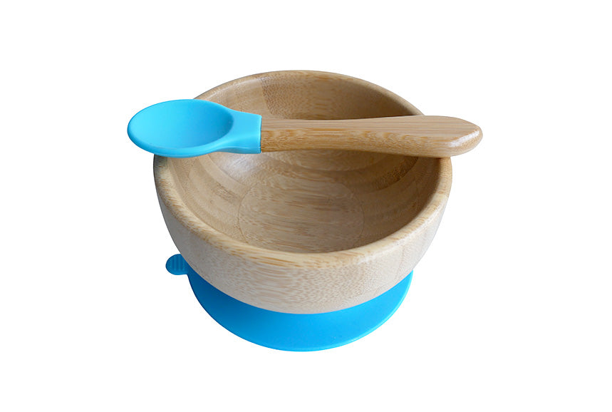 Personalized Baby Bamboo Suction Bowl - Blue