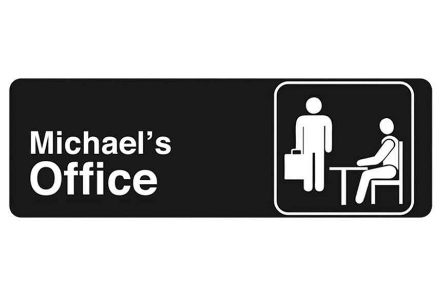 Personalized The Office Door Sign - 9" x 3"