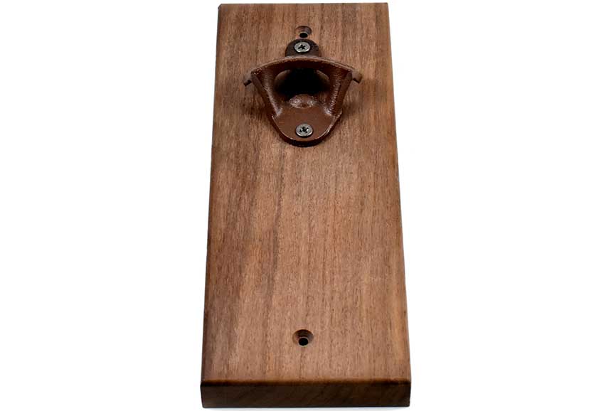 The Popper - Walnut - Personalized Wall-Mounted Bottle Opener