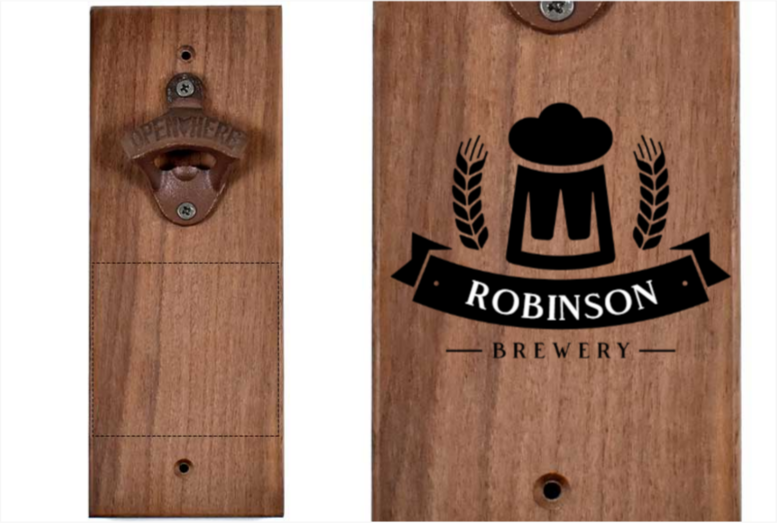 The Popper - Walnut - Personalized Wall-Mounted Bottle Opener